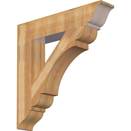 Ekena Millwork Olympic Traditional Rough Sawn Bracket, Western Red Cedar, 6"W x 32"D x 32"H BKT06X32X32OLY01RWR